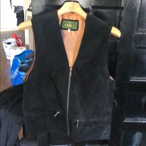 Black suede vest